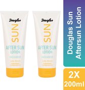 Douglas Sun Après-soleil Lotion - Face & Corps - After Sun - Value pack - 2 x 200 ml - Soins après-soleil - Hydratation et récupération pour une peau radieuse