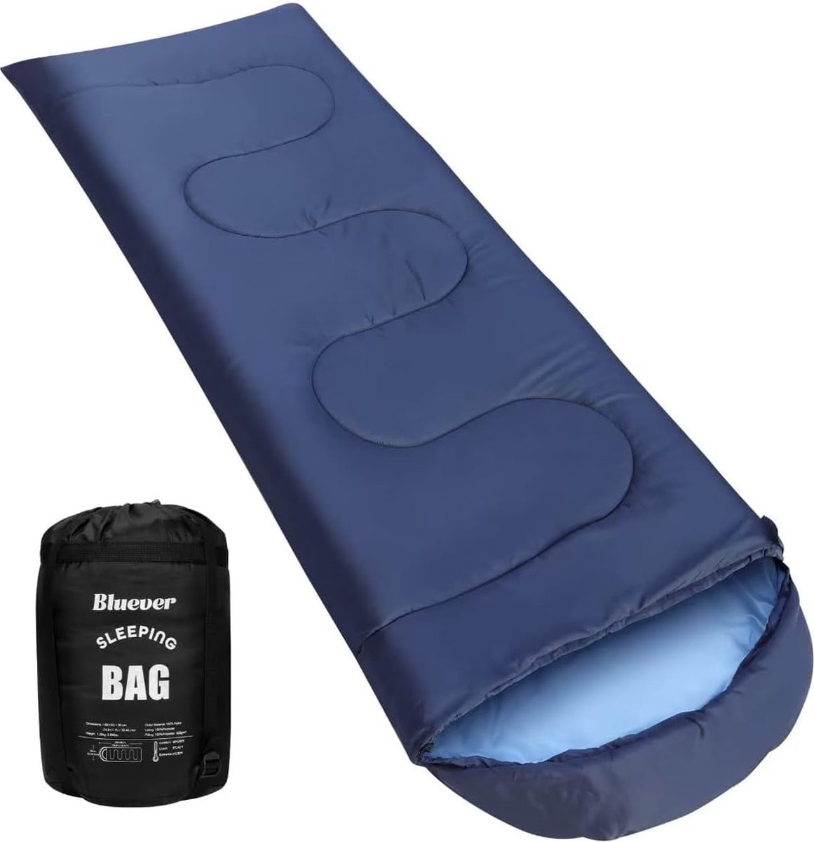 Slaapzak, 4 seizoenen (zomer, lente, herfst, winter), 220 x 80 cm, lichte campingslaapzak voor volwassenen, kinderen, vrouwen, heren, wandelen, outdoor, bergbeklimmen