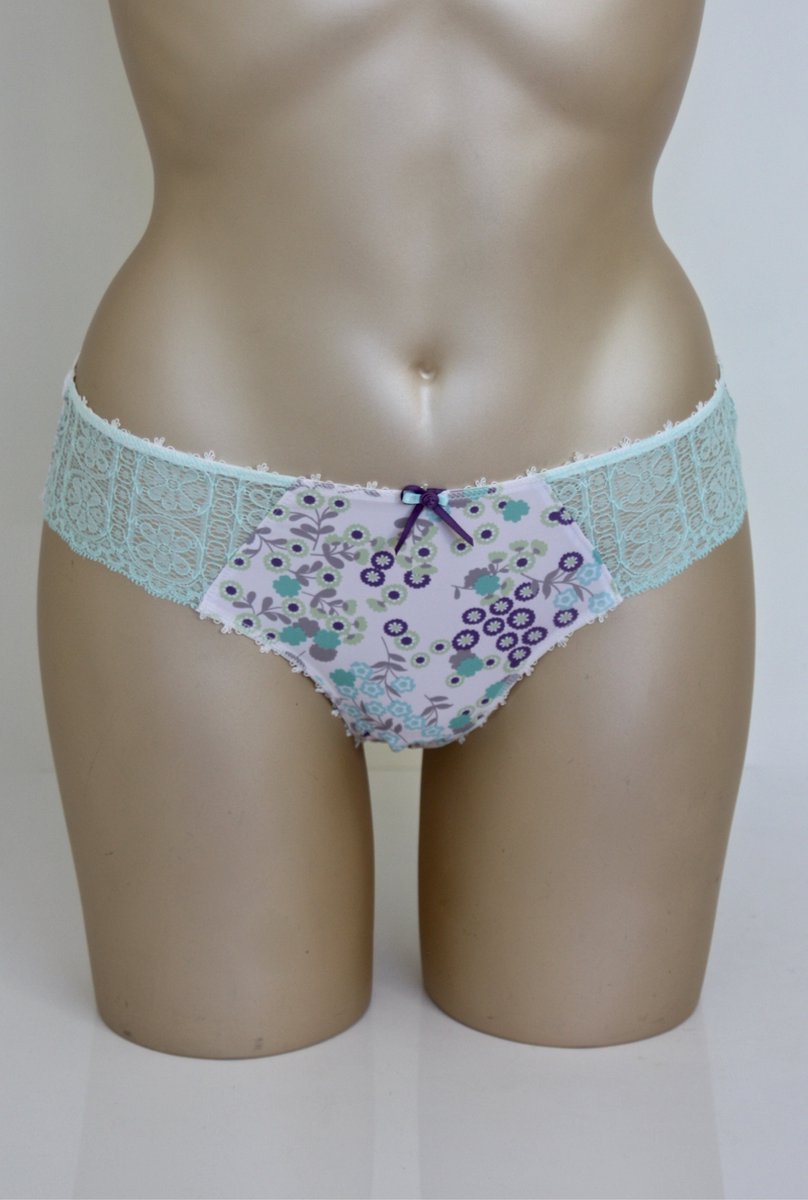 Freya - Celia - slip - blauw/wit met fantasie print - maat XS / 34