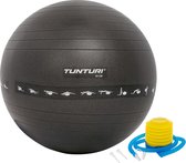 Tunturi Fitness ball - Gymball - Ballon suisse - 55 cm - Anti burst - Incl. pompe - Noir