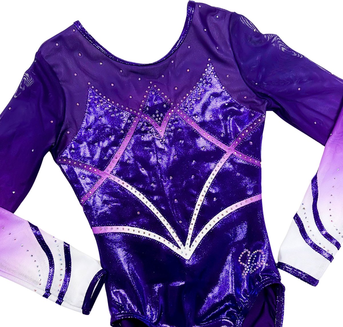 Sparkle&Dream Turnpakje Noa Paars - Maat INT 110/116 - Gympakje voor Turnen, Acro, Trampoline en Gymnastiek
