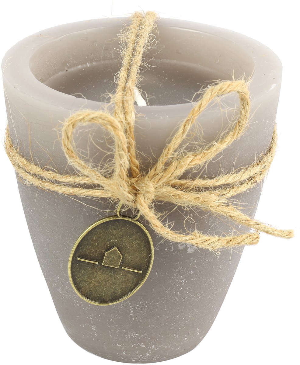 Countryfield Kaars beker - Tonnie S - Grijs - Hoogte 9 cm