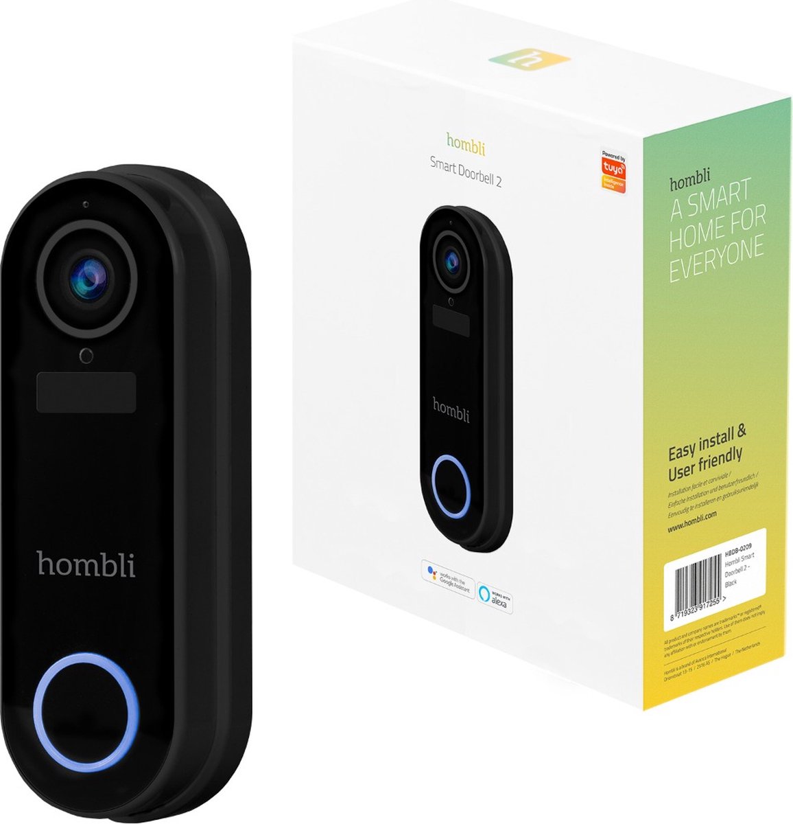 Hombli - Smart Doorbell - Sonnette connectée 1080p - Sonnette et