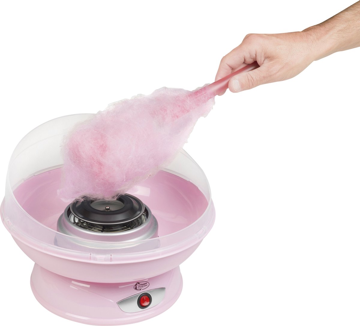 Bestron Suikerspinmachine Retro - Katoenen Snoepmaker Met 10 Stokjes En Lepels, Blauw