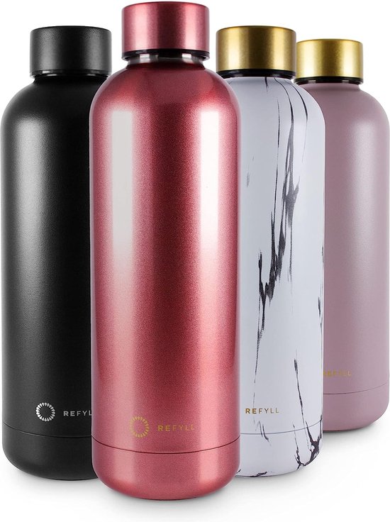 Babyflesje - 500ml thermosfles - lekvrij, BPA-vrij - geïsoleerde waterfles, dubbelwandige thermosfles (Glossy Rose, 500 ml)