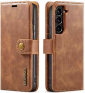 DG.MING 2-in-1 Book Case & Back Cover - Coque Samsung Galaxy S23 - Marron