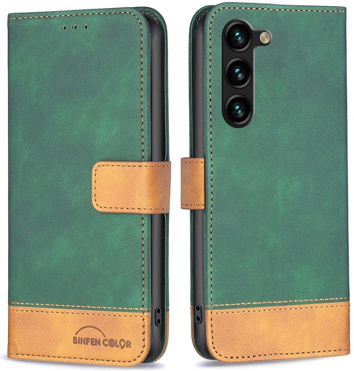 BINFEN Color Book Case - Geschikt voor Samsung Galaxy S23 Plus Hoesje - Groen