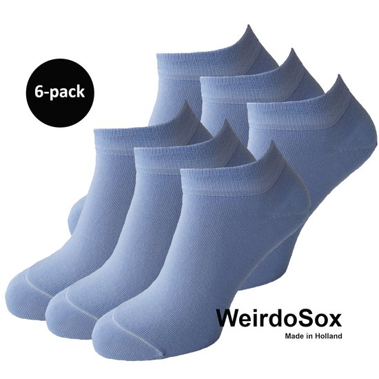WeirdoSox Bamboe naadloze sneaker sokken zacht Paars - Anti zweet - Anti bacterieel - Dames en heren - 6 Paar - Maat 39/42