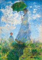 Claude Monet - Woman with a Parasol - Madame Monet and Her Son- Puzzel 1000 Stukjes