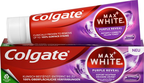 Colgate Dentifrice Max White Purple Reveal, 75 ml