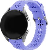 Strap-it Smartwatch bandje siliconen patroon 20mm - Geschikt voor Samsung Galaxy Watch 6 / 6 Classic / Watch 5 / 5 Pro / Watch 4 / 4 Classic / Watch 3 41mm / Watch 1 42mm / Watch Active 2 - Amazfit Bip / GTS - Polar Ignite / Unite - lila