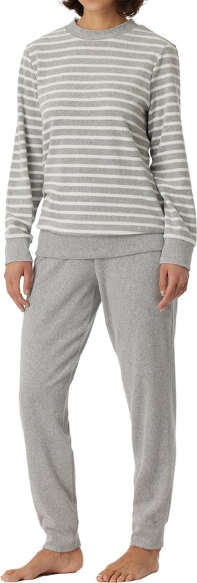 Schiesser Dames Pyjama Grijs Melange 46