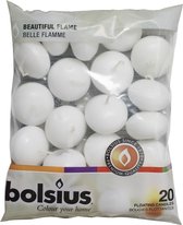 Bolsius - Drijfkaarsen - Ø4,5 cm - 20 stuks per verpakking - Wit