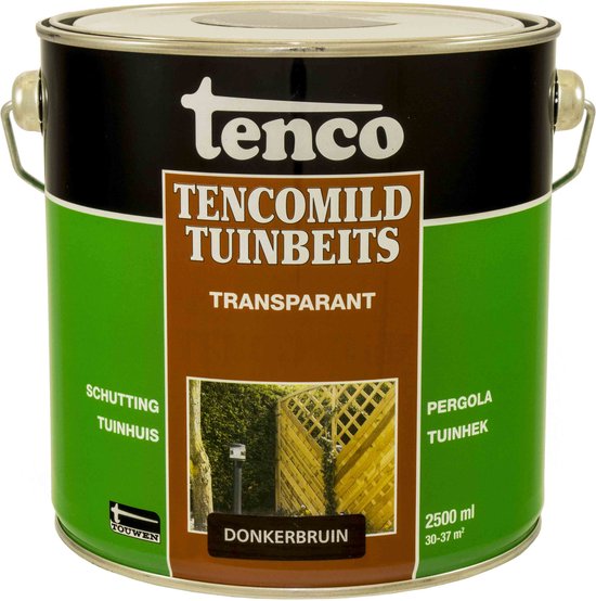 Foto: Tenco tencomild transparante tuinbeits 2 5 liter donkerbruin