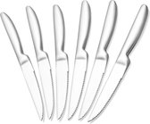 Set de 6 couteaux à steak - acier inoxydable - Ensemble de 6 couteaux - Argent