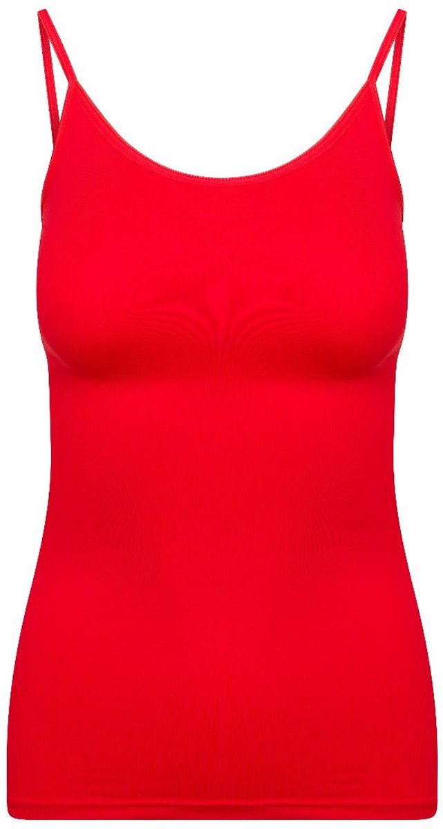 RJ Bodywear Pure Color dames spaghetti top (1-pack) - rood - Maat: XL