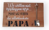 Panneau de texte en bois avec le plus beau conseil de cadeau d'anniversaire pour la Vaderdag.