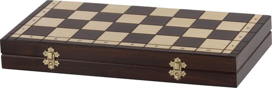 Thumbnail van een extra afbeelding van het spel Pearl Schaakset met Schaakbord en Schaakstukken - 42x42 en 9cm koning - Compleet Schaakspel - Schaken voor Volwassenen