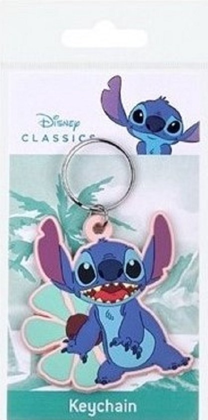 Disney Classic Stitch met bloem sleutelhanger (Lilo & Stitch)