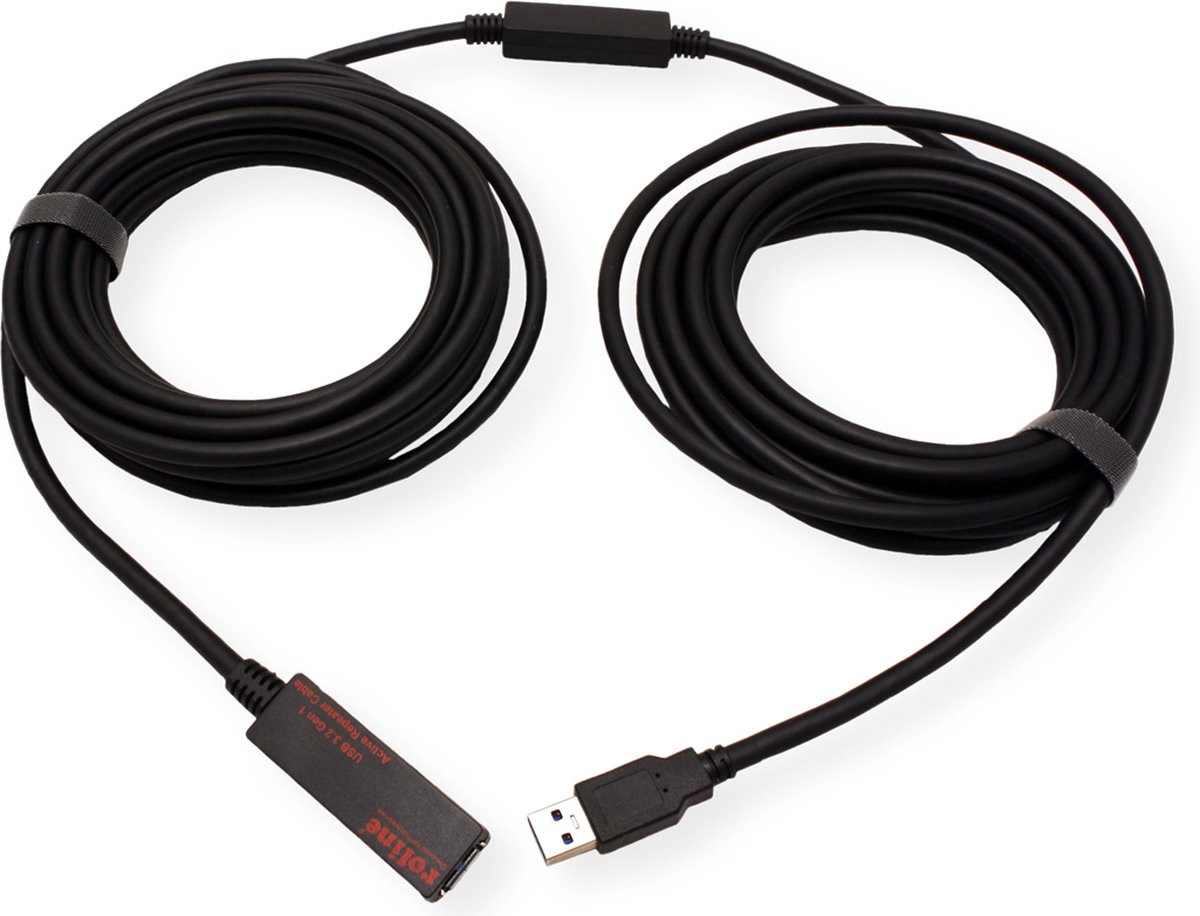 ROLINE USB 3.2 Gen 1 Actieve Repeater kabel, zwart, 10 m