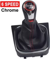6 Speed Lederen Sport Pook Chrome Schakel Pook Geschikt voor VW Golf 5 6 Gti Gtd R R20 R Line Tdi Tsi Scirocco Jetta
