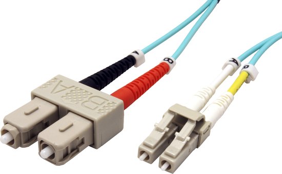 Câble FO 50/125µm, LC/SC, OM3, turquoise, 5 m