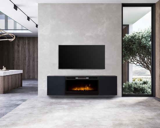 TV-meubel Venice - Elektrische Open Haard met Opti-Flame Technologie | bol