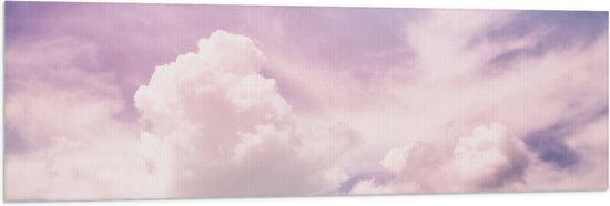 Vlag - Wolkenvelden in Pastelkleurige Lucht - 150x50 cm Foto op Polyester Vlag