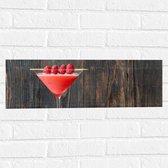 Muursticker - Roze Cocktail met Frambozen - 60x20 cm Foto op Muursticker