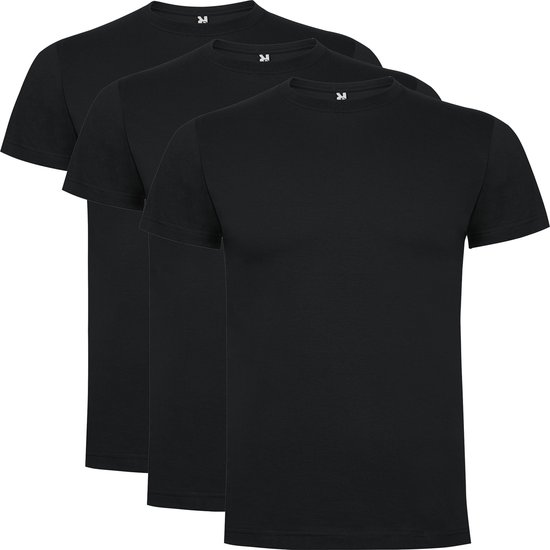 3 Pack Roly Dogo Premium Heren T-Shirt 100% katoen Ronde hals Donker Grijs Maat L