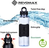 Revomax Tritan Sportwaterfles | Onyx Black | Draaivrije Dop & Lekvrije Triple-lock Bescherming | Vaatwasmachine bestendig
