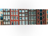 PVC Schuimplaat - Traditionele Grachtenpanden van Amsterdam in Verschillende Kleuren - 120x40 cm Foto op PVC Schuimplaat (Met Ophangsysteem)