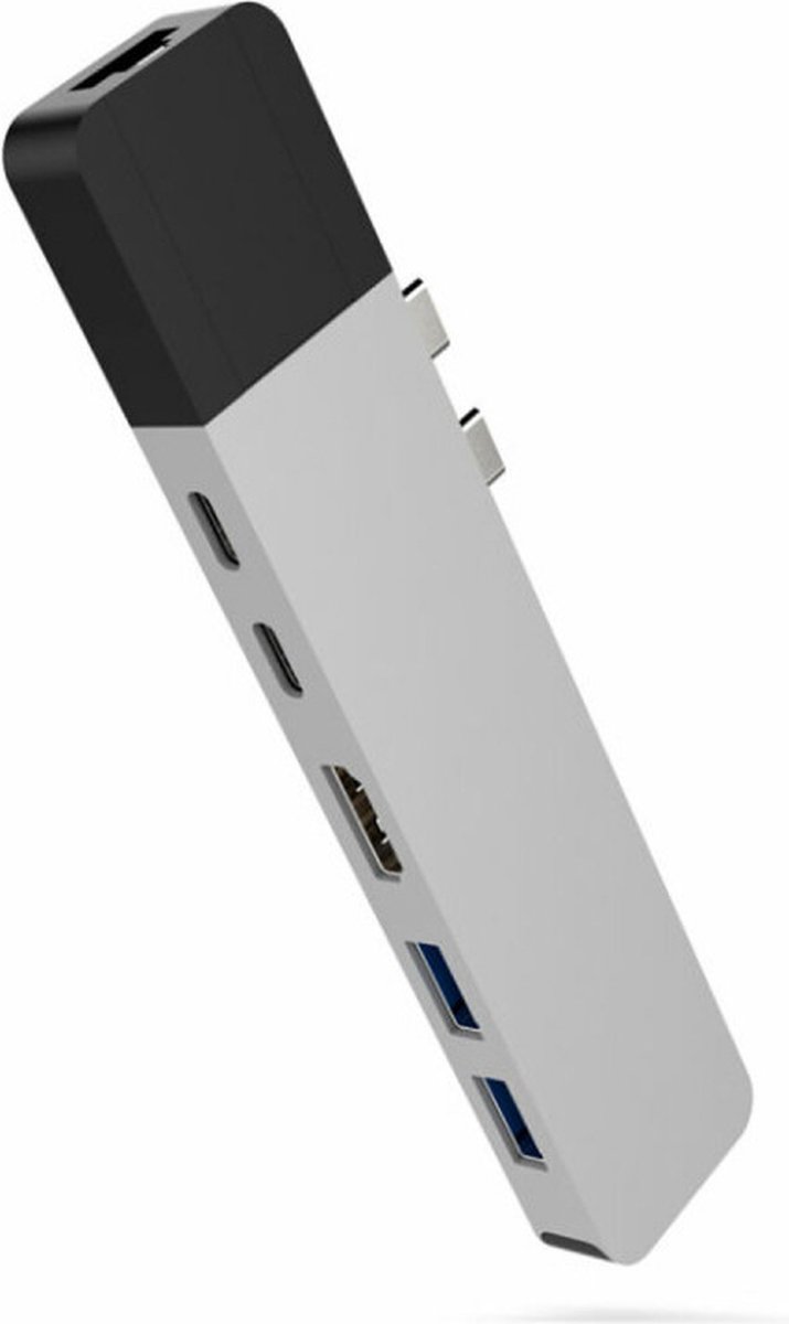 Hyper usb C naar hdmi, ethernet en usb A Docking Station Zilver