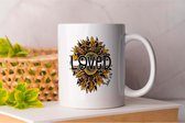 Mok Loved - Sunflower - Sunshine - zonnebloem - zonneschijn - Bee - Bij - Yellow - Geel - aesthetic - Gift - Cadeau - Girl - Meisje