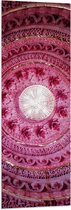 Vlag - Roze Cirkels van Verschillende Patronen - 40x120 cm Foto op Polyester Vlag