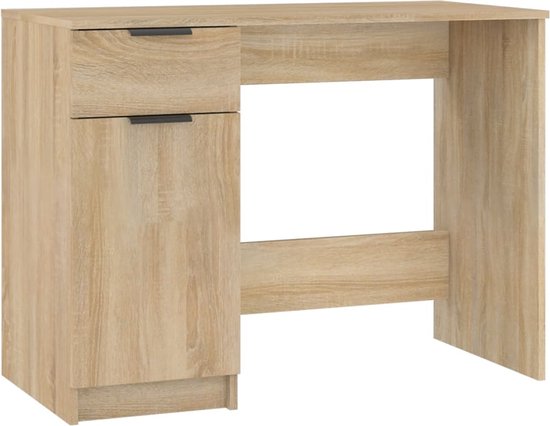 vidaXL - Bureau - 100x50x75 - cm - bewerkt - hout - sonoma - eikenkleurig