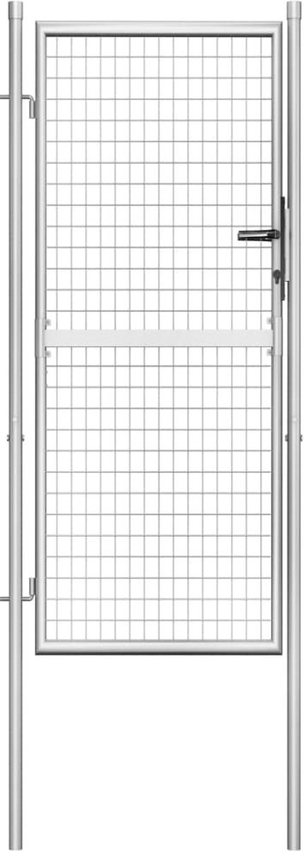 vidaXL - Tuinpoort - gegalvaniseerd - staal - 100x175 - cm - zilver