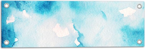 Tuinposter – Blauw met Wit Gemixte Kleuren - 60x20 cm Foto op Tuinposter (wanddecoratie voor buiten en binnen)
