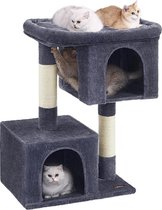Xl Kattenboom 101 Cm - Kattenhuis Voor Extra Grote Katten Tot 20 Kg - Groot Platform, 2 Kattenholen, Sisalstammen, Rookgrijs