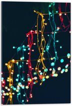Acrylglas - Rode, Gele en Blauwe Lichtstralen - 40x60 cm Foto op Acrylglas (Met Ophangsysteem)