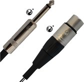 Câble microphone PeatonWhite Professional 6.3 mono jack vers XLR mâle de 6 mètres