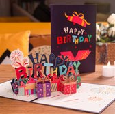 "Feestelijke 3D Pop-Up Wenskaart - Verjaardagskaart Gelukkige Verjaardag - Inclusief Envelop"