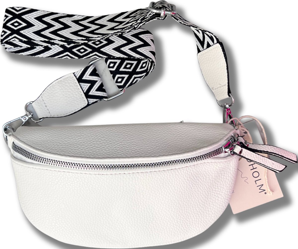 Lundholm crossbody tas dames heuptasje dames festival wit - bag strap tassenriem met schouderband voor tas - cadeau voor vriendin | Scandinavisch design - Styrsö serie