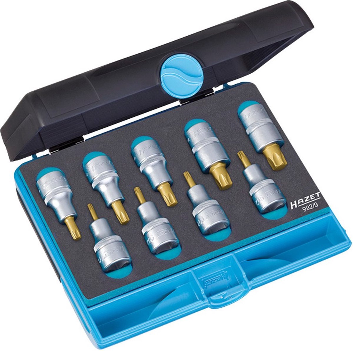 HAZET Dopsleutelbitset 992/9 - 1/2 inch (12,5 mm) vierkant hol - Binnen-TORX®-profiel - 9-delig - T20 - T60