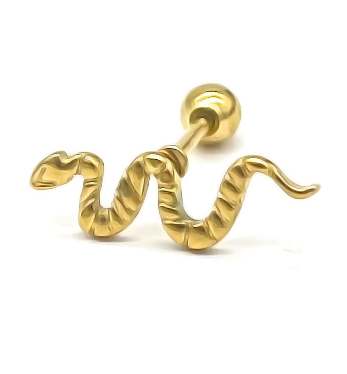 Oorpiercing Slang - RVS - 8 mm - Goudkleurig