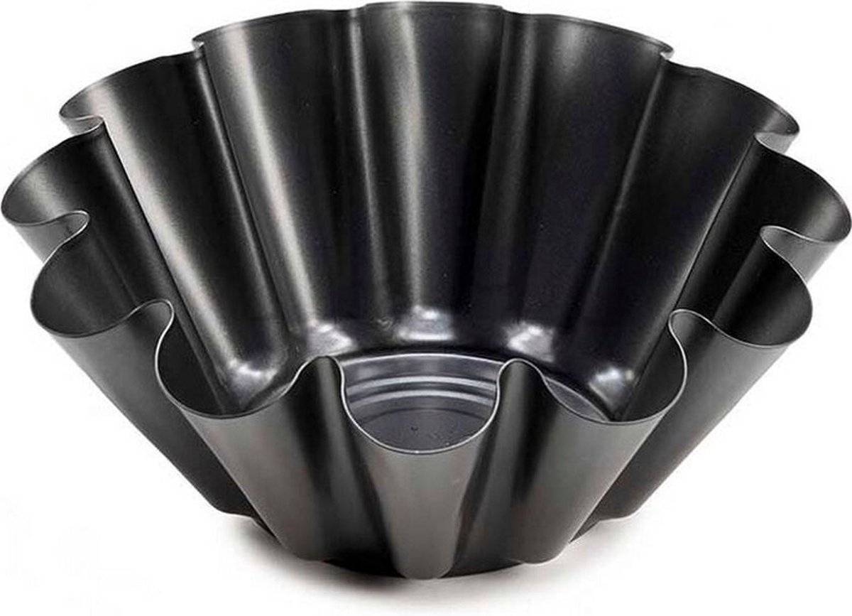 Flan Mould 23 x 8,2 x 23 cm Grey Steel Plastic Dark grey (23 x 8,2 x 23 cm)