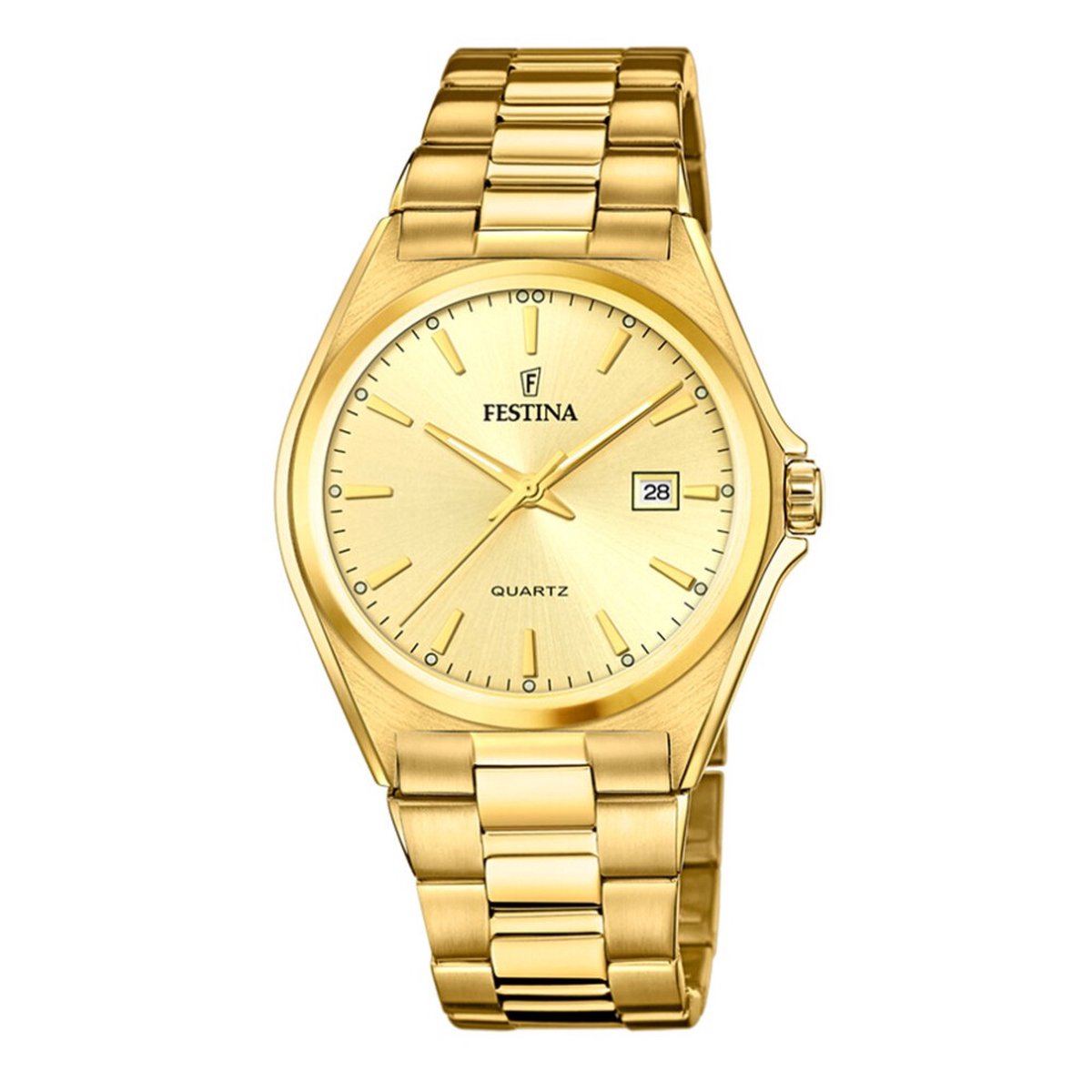 Festina Classic Horloge - Festina heren horloge - Goud - diameter 40 mm - goud gecoat roestvrij staal