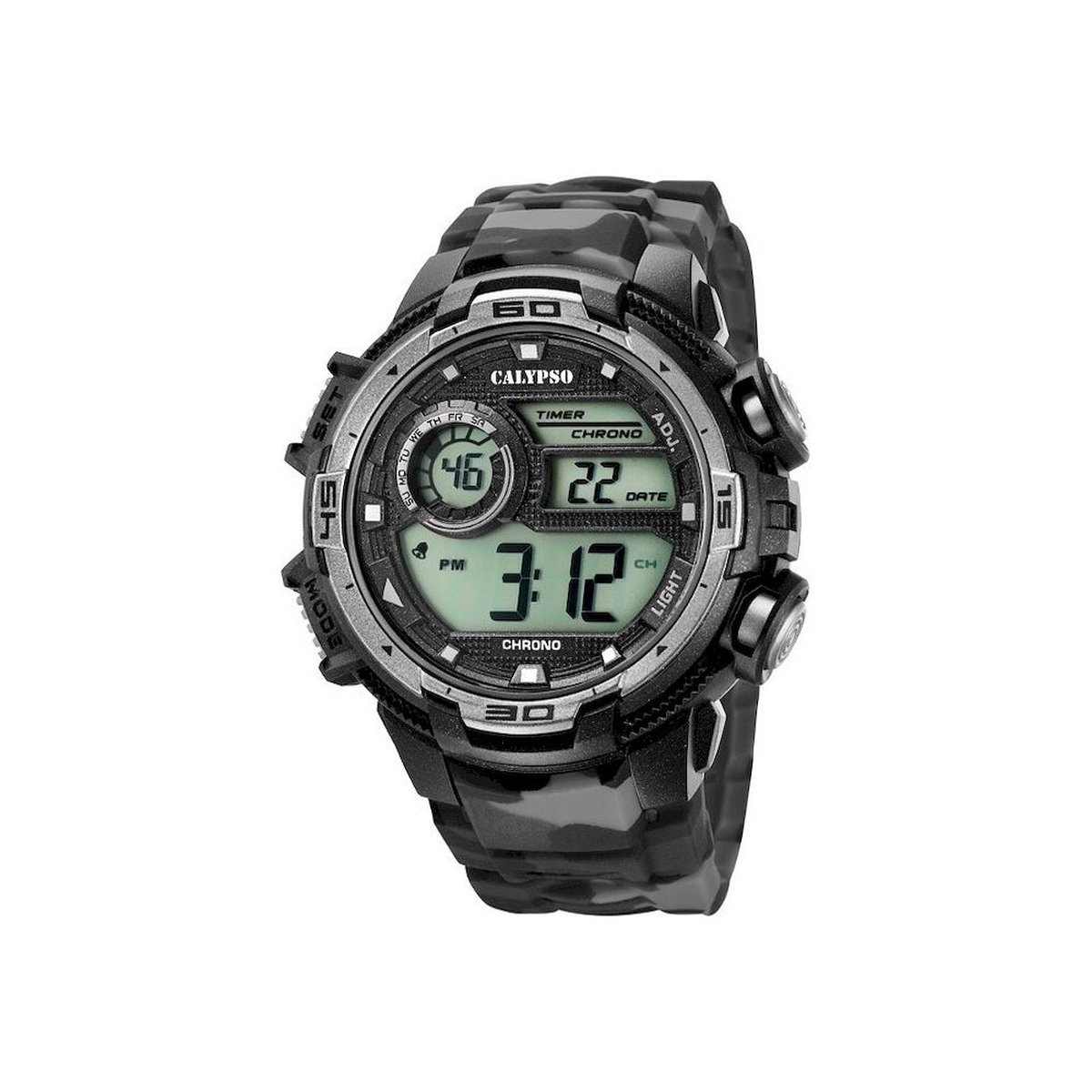 Calypso K5723-3 Digitaal - Horloge - Kunststof - Camouflage grijs - Ø 51 mm