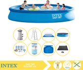 Intex Easy Set Zwembad - Opblaaszwembad - 457x107 cm - Inclusief Onderhoudspakket, Filter, Solar Mat en Voetenbad