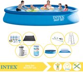 Intex Easy Set Zwembad - Opblaaszwembad - 457x107 cm - Inclusief Onderhoudspakket, Filter, Stofzuiger en Solar Mat